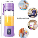 Mini Liquidificador Portátil 380ml com 6 Lâminas e Recarregável