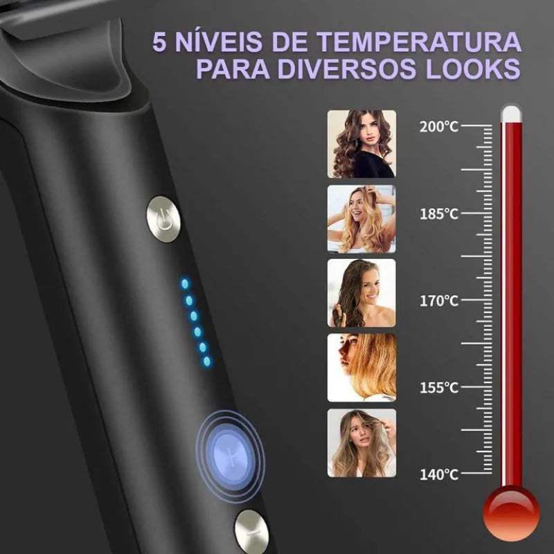 Escova Alisadora Bivolt 5 em 1 "Alisa, Hidrata, Modela, Alinha e Anti-Frizz" para todos os Tipos Cabelos Bivolt 110 220v