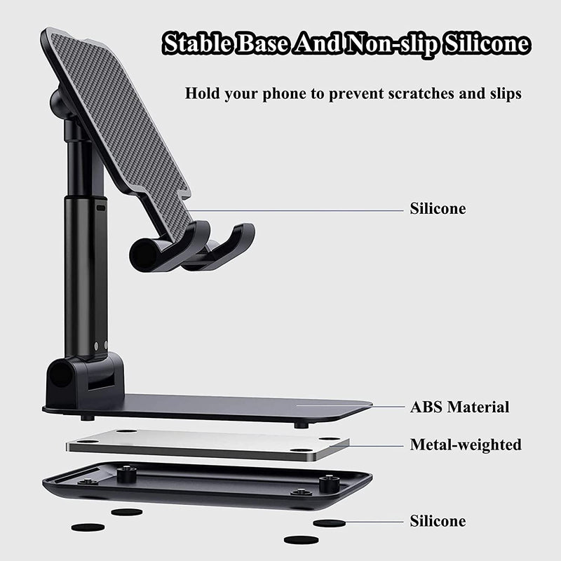 Suporte Para Celular e Tablet Dobrável Portátil Ajustável com Apoio de Mesa
