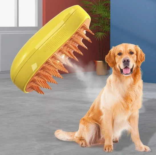 Escova para Pets 3 em 1 - Vapor/Massagem/Removedor de pelos - Neverdie