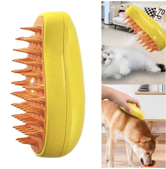 Escova para Pets 3 em 1 - Vapor/Massagem/Removedor de pelos - Neverdie
