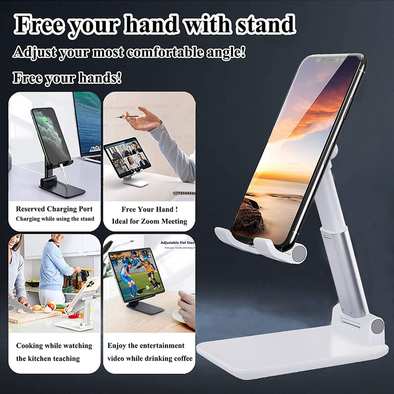Suporte Para Celular e Tablet Dobrável Portátil Ajustável com Apoio de Mesa