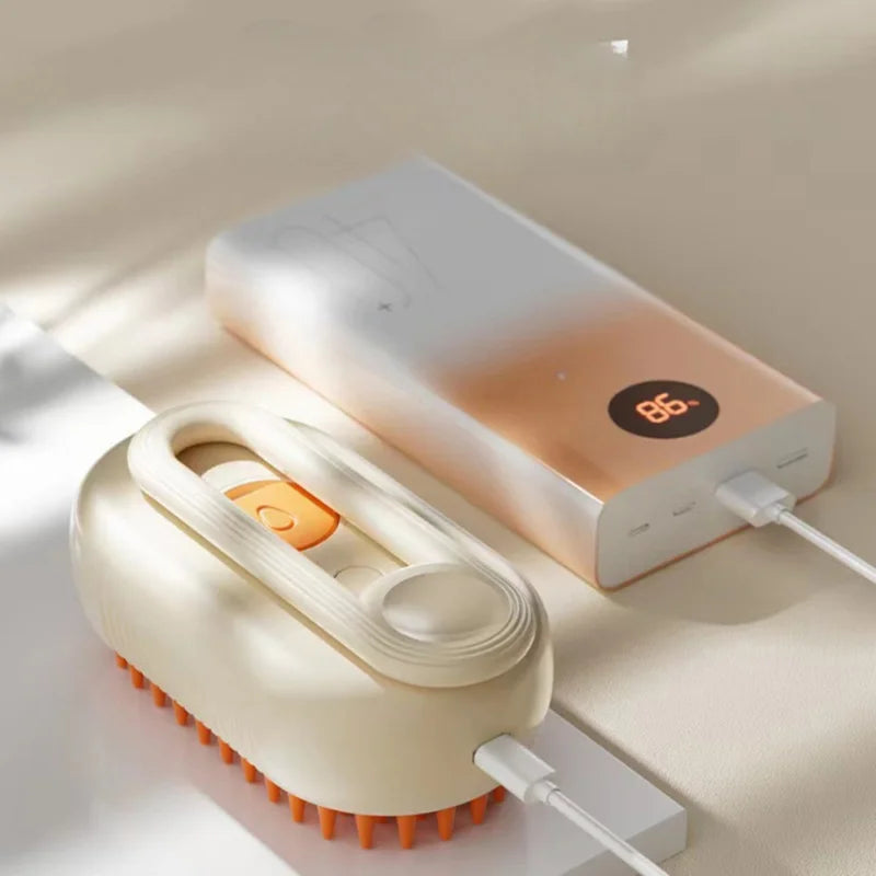 Escova Completa para Pets: Limpeza/Vapor/Massagem e Tira pelos em um só Produto