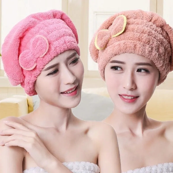 Toalha de microfibra anti-frizz para secar o cabelo pós-banho