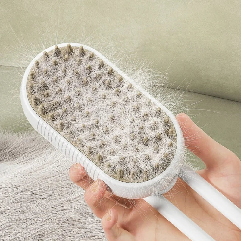 Escova Completa para Pets: Limpeza/Vapor/Massagem e Tira pelos em um só Produto