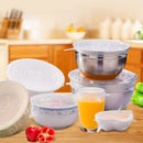 Kit Tampas Elásticas Reutilizáveis de Silicone Flexíveis