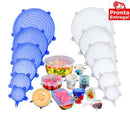 Kit Tampas Elásticas Reutilizáveis de Silicone Flexíveis